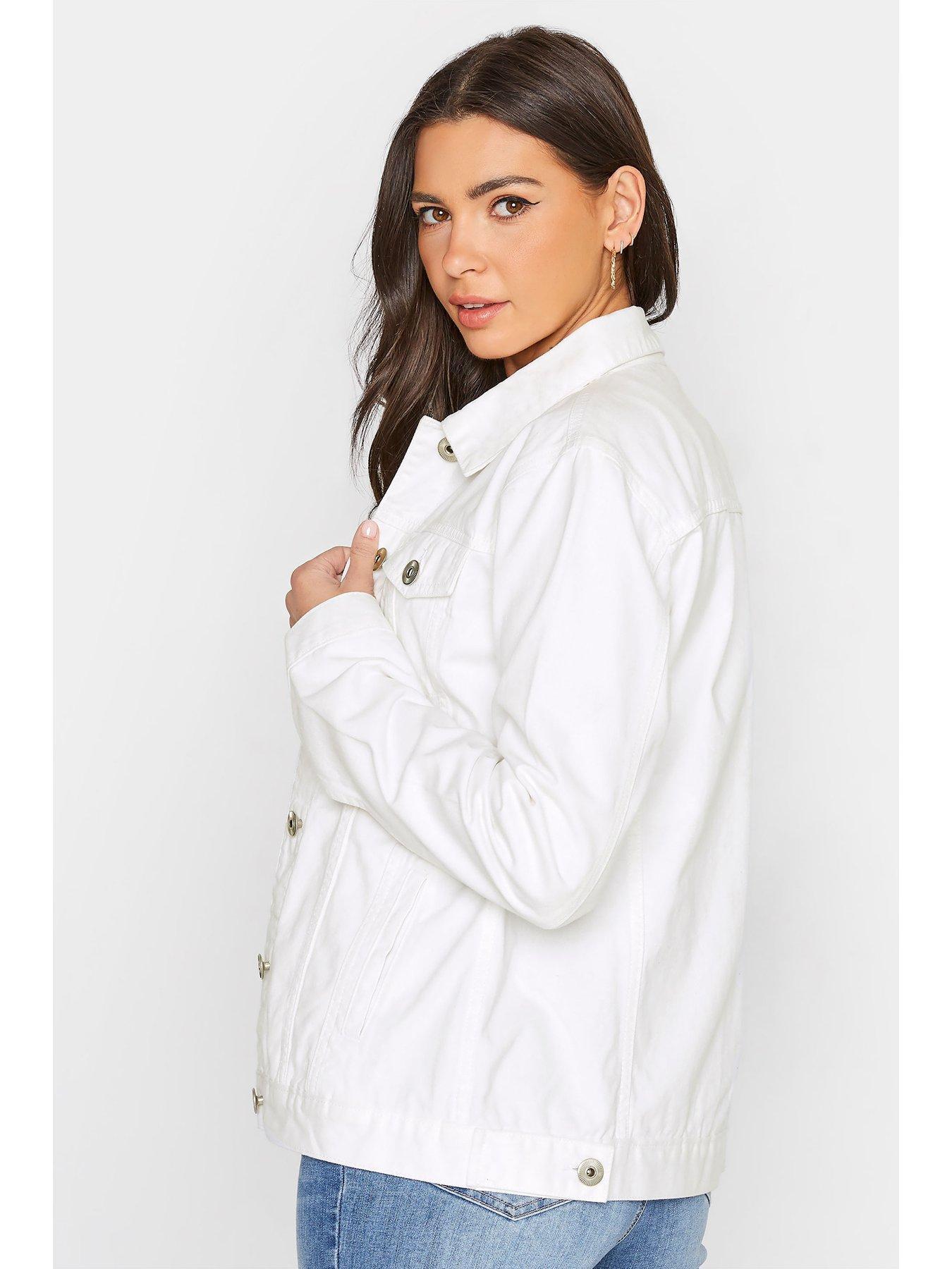 Long white jean store jacket