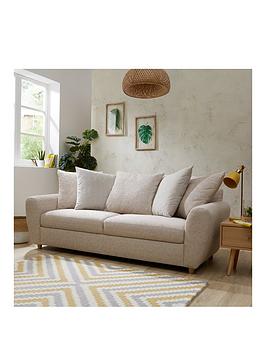 Product photograph of Very Home Odeon Scatterback Sofa Range - Natural Herringbone - 3 Seater Sofa from very.co.uk