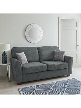 Product photograph of Very Home Hopton Fabric 4 Seater Sofa - Grey from very.co.uk
