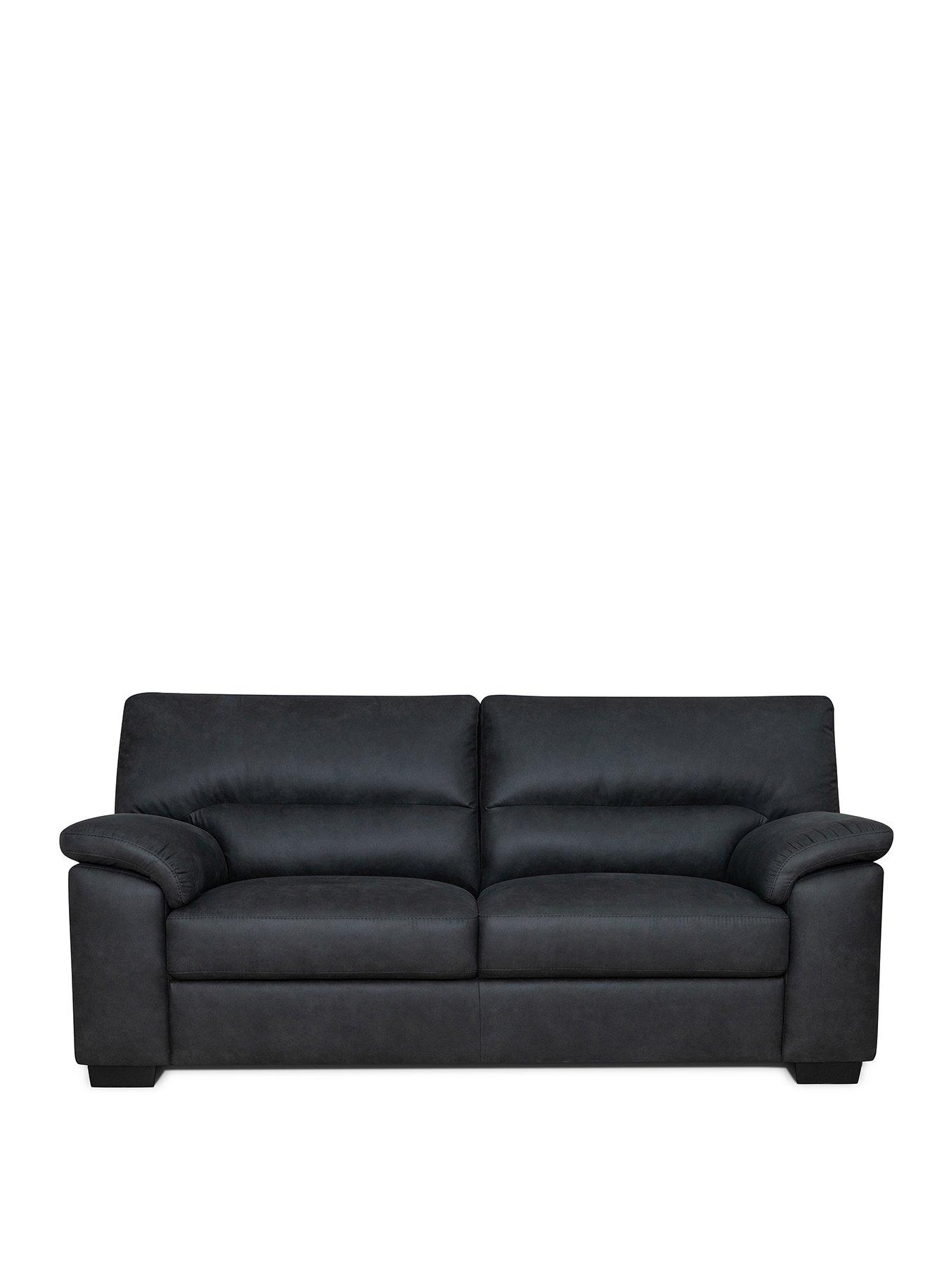 Image 2 of 6 of Very Home Danielle Faux Leather 2 Seater Sofa&nbsp;- Black&nbsp;- FSC&reg; Certified