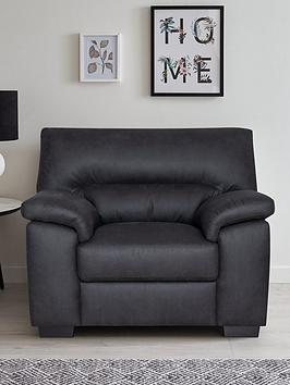 Product photograph of Very Home Danielle Faux Leather Armchair - Black from very.co.uk