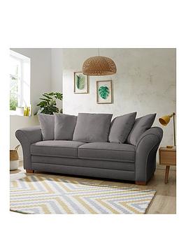 Product photograph of York Fabric Sofa Range - Grey - 2 Seater Sofa from very.co.uk