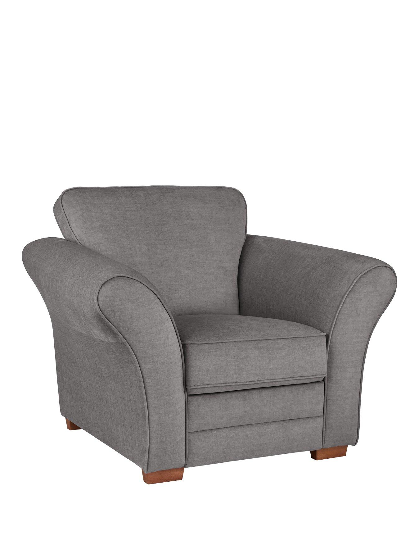 Product photograph of York Fabric Armchair - Grey from very.co.uk