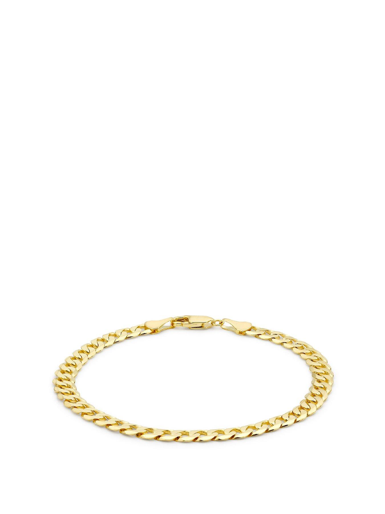 The Love Collection 9ct Yellow Gold Diamond Cut Curb Bracelet