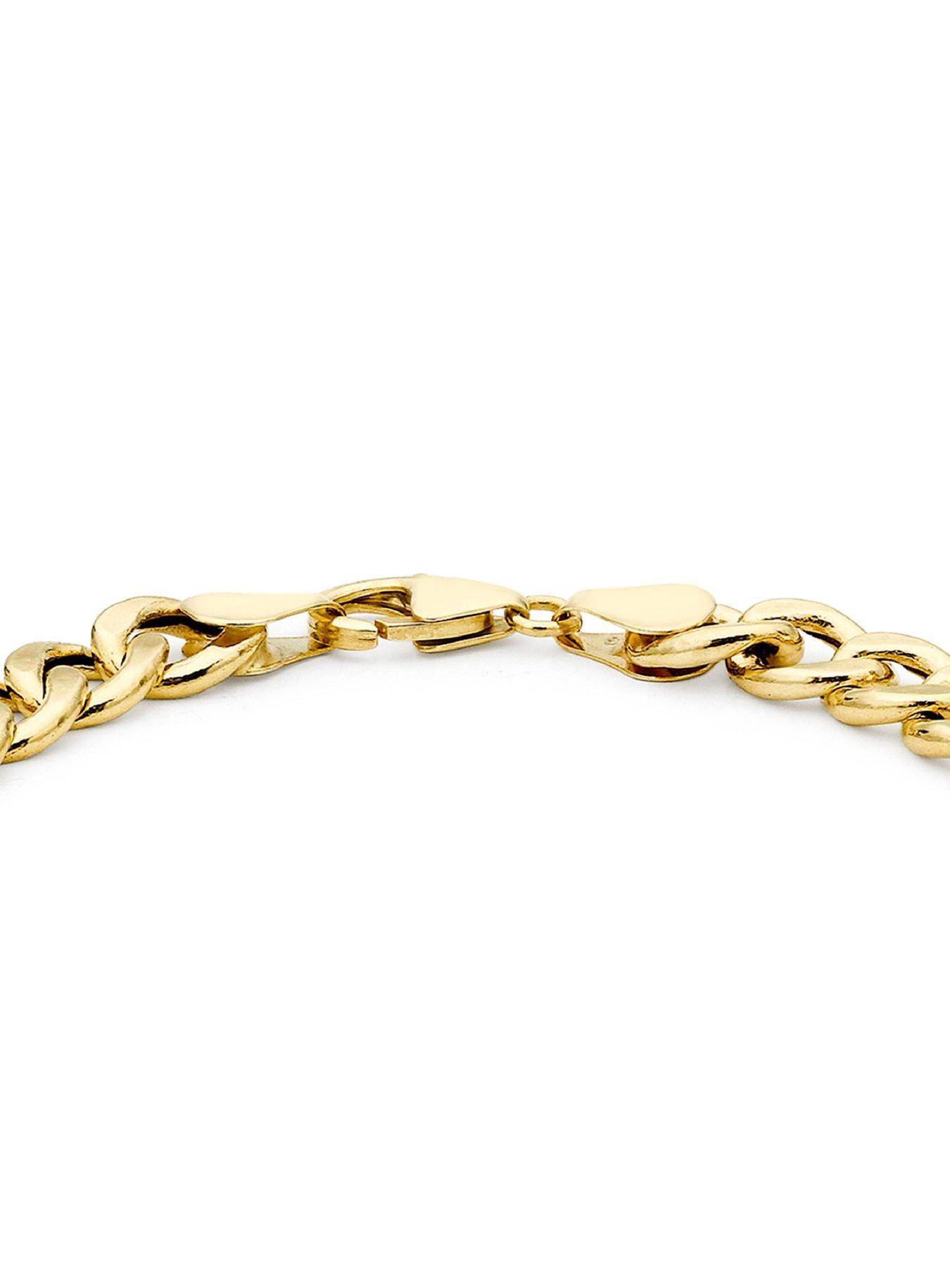 Image 3 of 4 of The Love Collection 9ct Yellow Gold Men's Oval Curb Bracelet