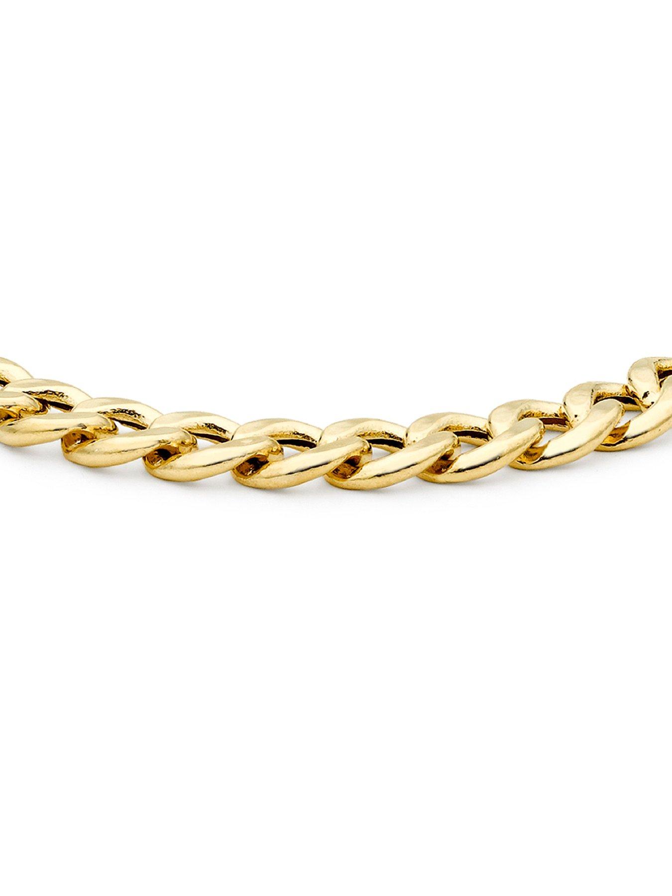 Image 4 of 4 of The Love Collection 9ct Yellow Gold Men's Oval Curb Bracelet