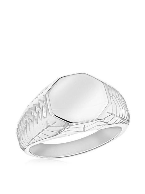 the-love-silver-collection-sterling-silver-rhodium-plated-mens-chevron-octagonal-signet-ring