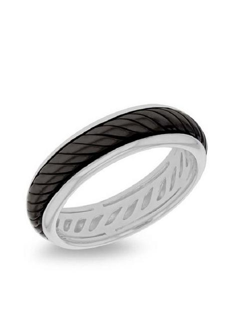 the-love-silver-collection-sterling-silver-rhodium-plated-mens-black-twist-band-ring