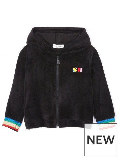 sonia-by-sonia-rykiel-kidsnbspvelour-logo-zip-front-hoodie-black