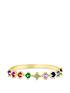  image of love-gold-9ct-yellow-gold-9-x-2mm-multi-colour-round-cz-2mm-half-eternity-ring