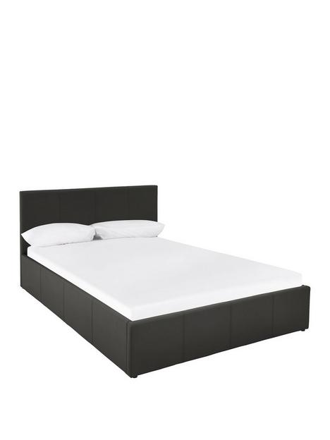 hartford-faux-leather-ottomannbspbed-frame-with-mattress-options-buy-and-save