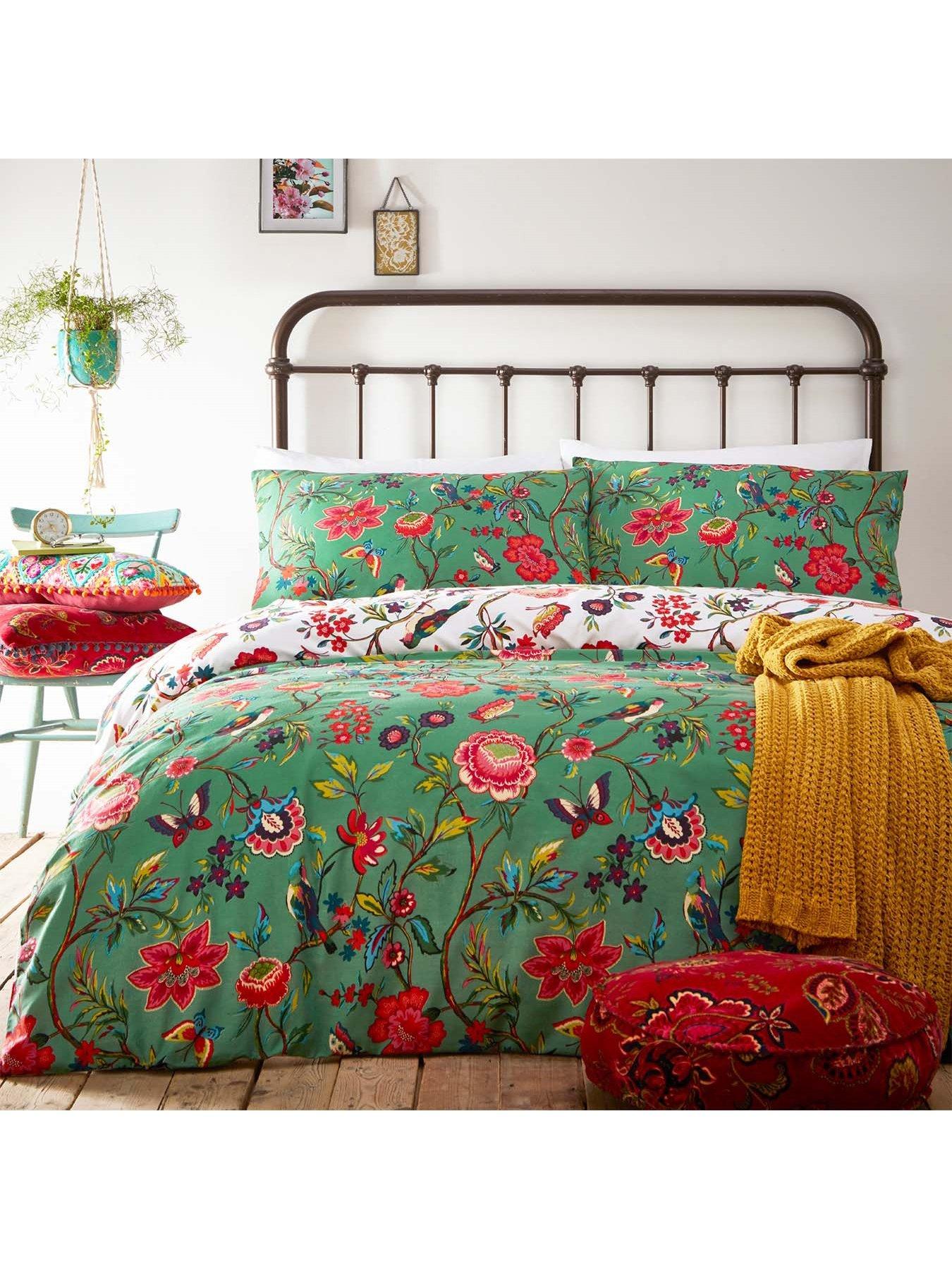 Product photograph of Furn Pomelo Reversible Duvet Cover Set - Green from very.co.uk