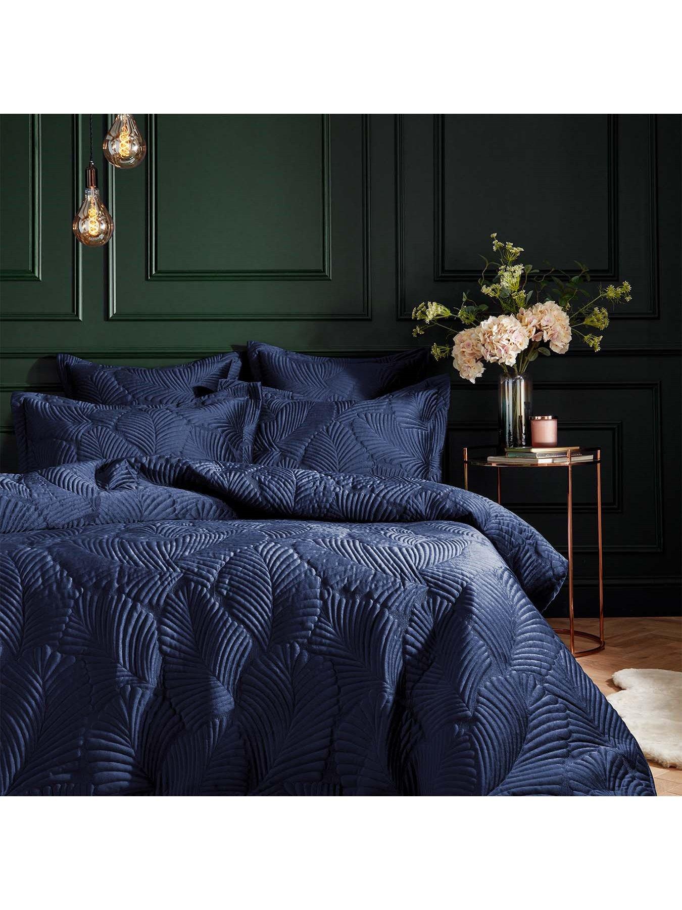 Product photograph of Furn Palmeria Duvet Cover Set - Navy from very.co.uk