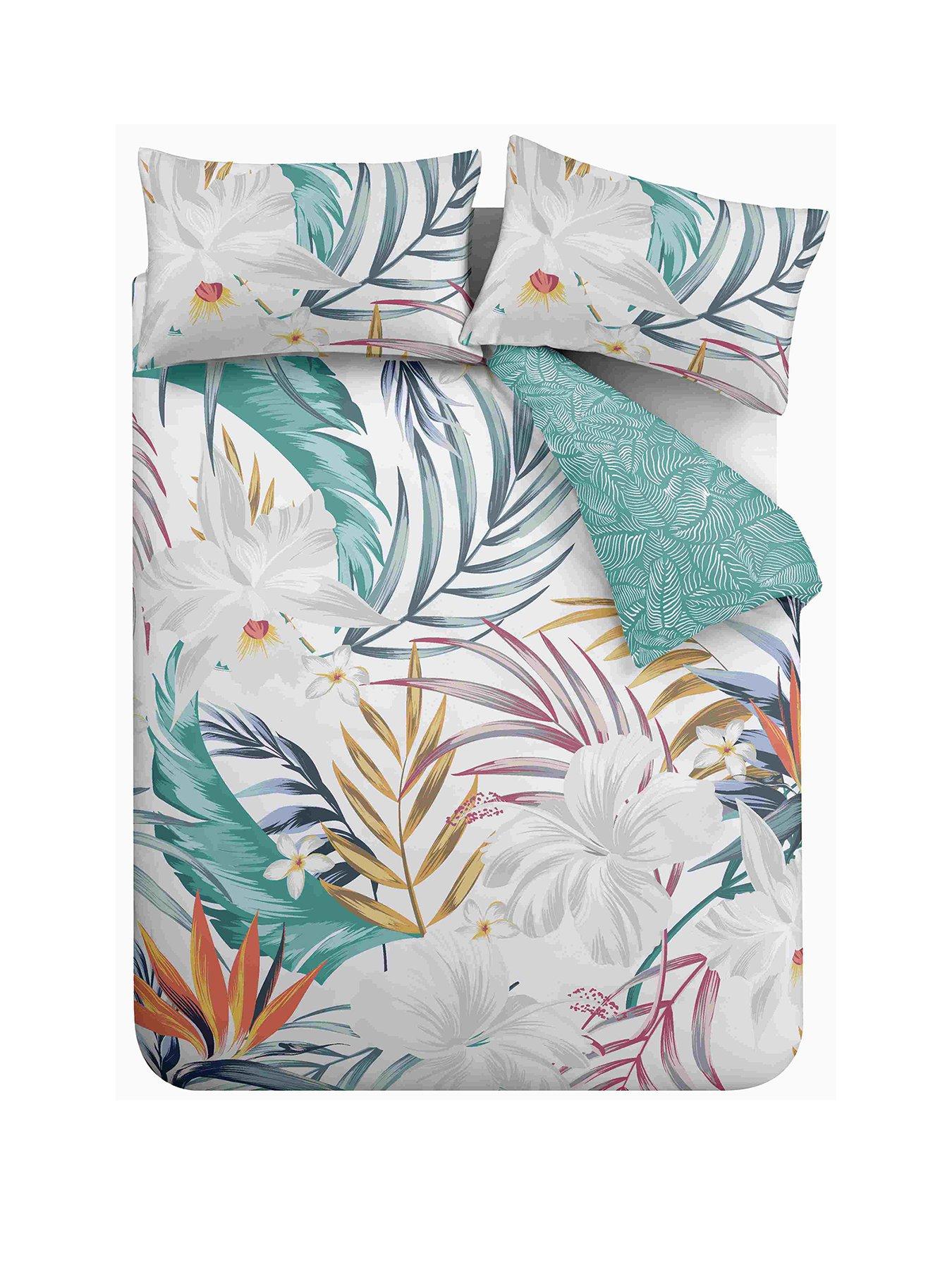 Pineapple Elephant Ayanna Tropical Floral Duvet Cover Set very.co.uk