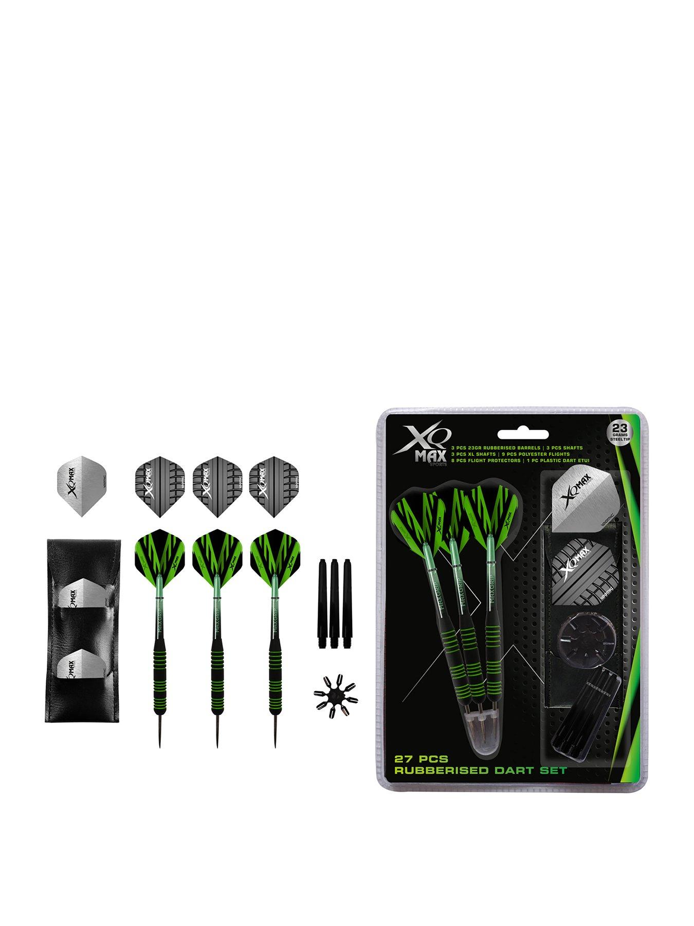 undefined Rubberised Black/Green Coated Steel Darts Set 23g