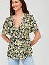  image of v-by-very-ruffle-sleeve-printed-blouse-floralnbsp