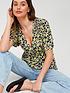  image of v-by-very-ruffle-sleeve-printed-blouse-floralnbsp