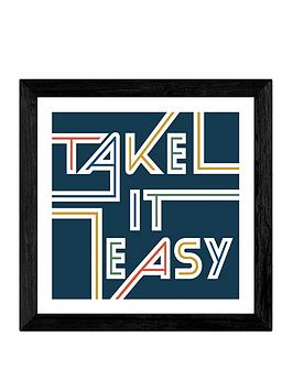 Product photograph of East End Prints Take It Easy 30 X 30 Cm Framed Wall Art Print from very.co.uk