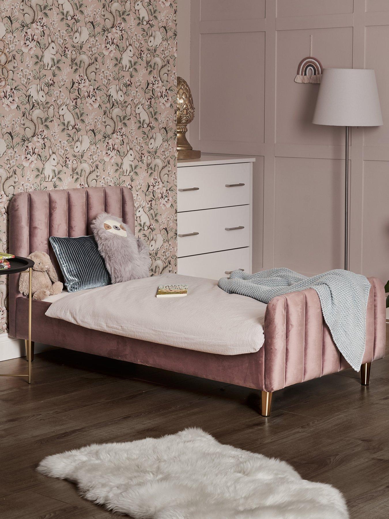undefined Gatsby Velvet Toddler Bed (Pink)
