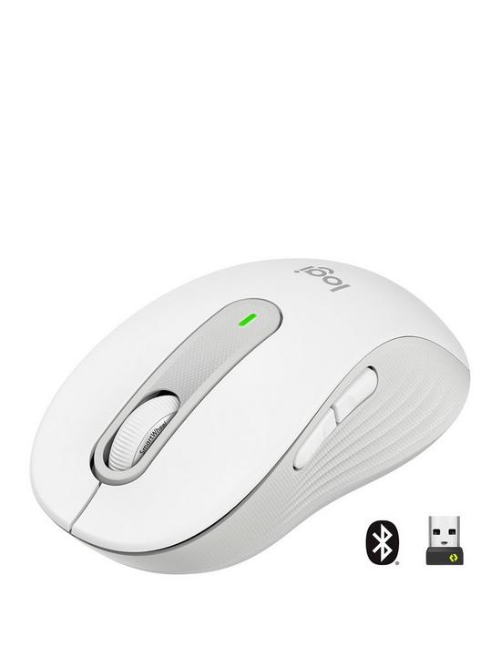 front image of logitech-m650-wireless-mouse-off-white