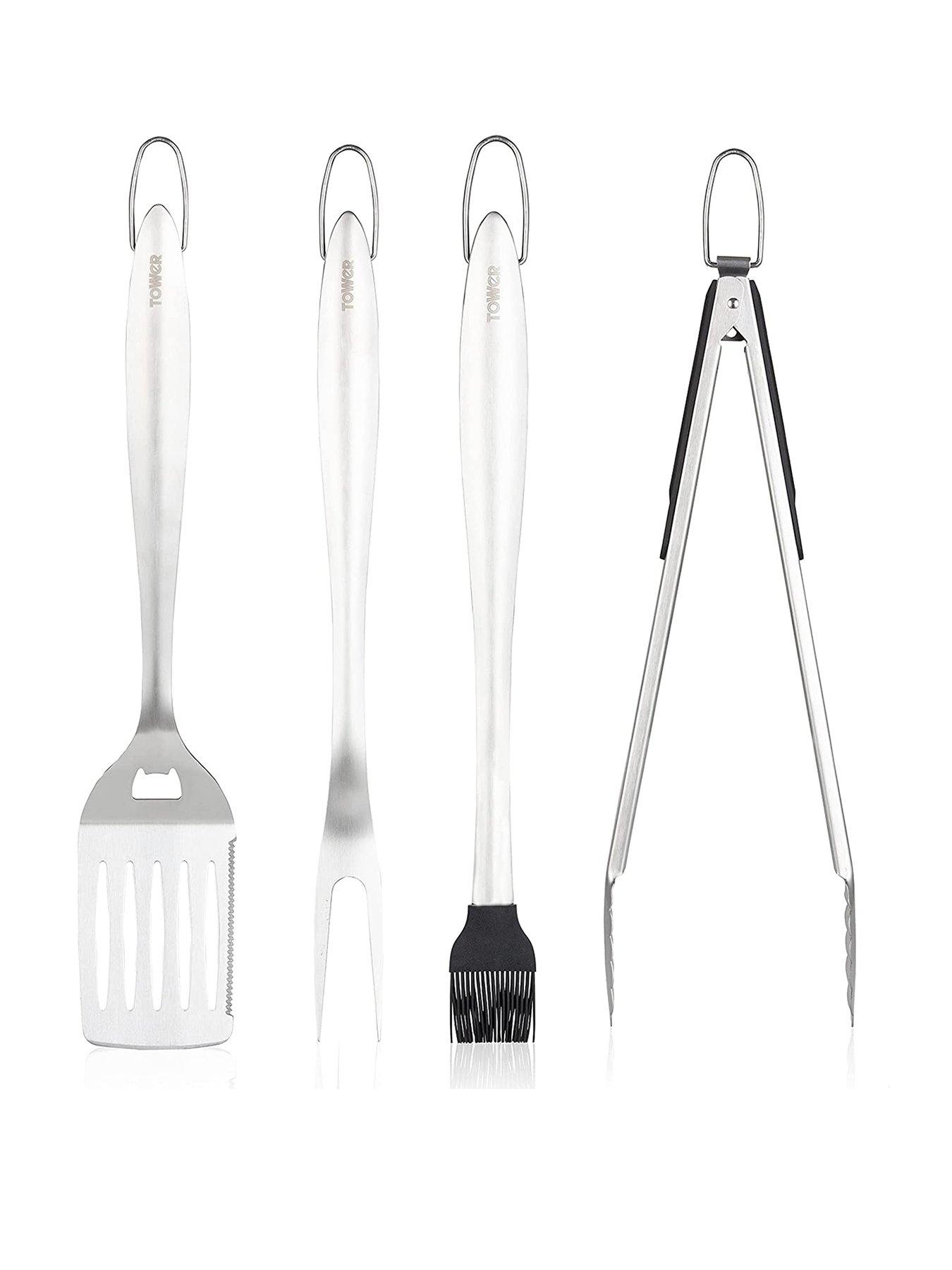 Image 1 of 6 of Tower 4-Piece Stainless Steel BBQ Accessory Set