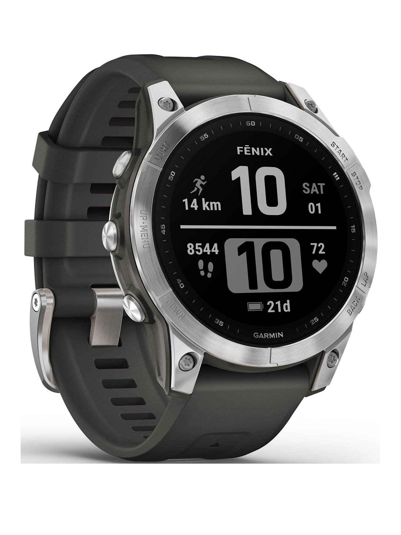 Garmin Fenix 7 Multisport GPS Watch - Silver with Graphite Band