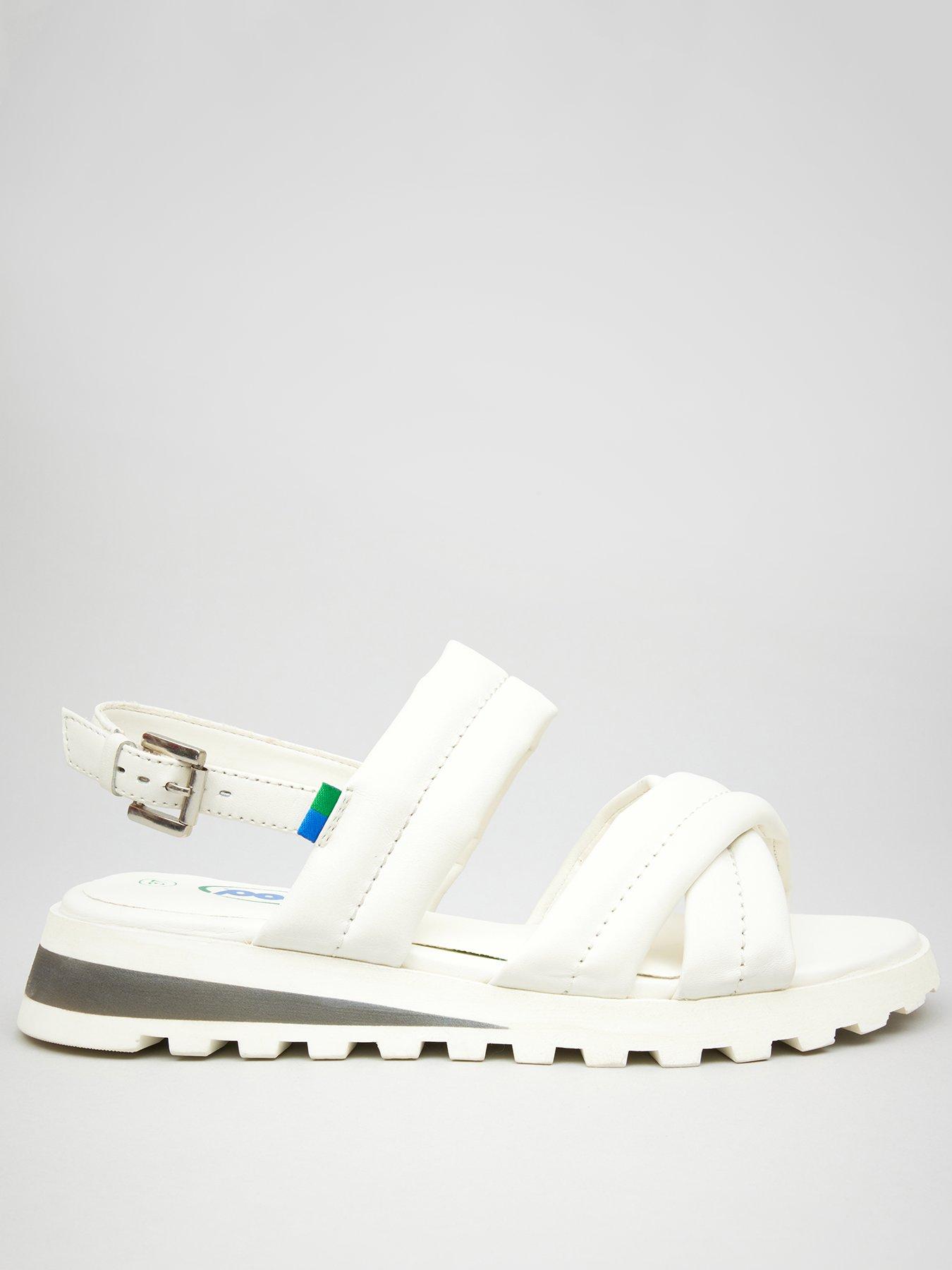 Clara Flat Sandals White