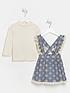  image of river-island-mini-mini-girls-broderie-pinny-dress-and-top-blue