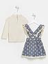  image of river-island-mini-mini-girls-broderie-pinny-dress-and-top-blue