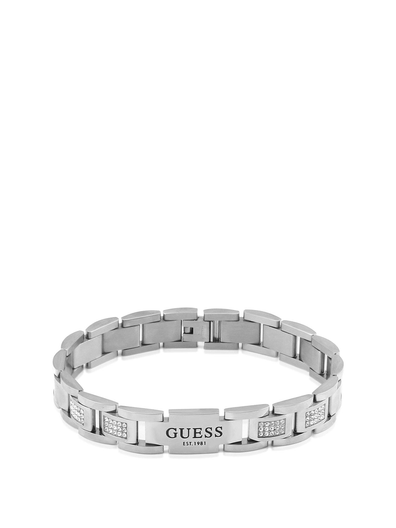 Product photograph of Guess Frontiers Curb Bracelet Gents from very.co.uk