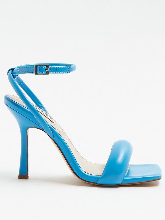 front image of river-island-padded-barley-there-heeled-sandal-blue