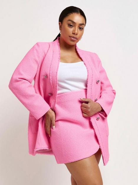 ri-plus-boucle-oversized-blazer-pink