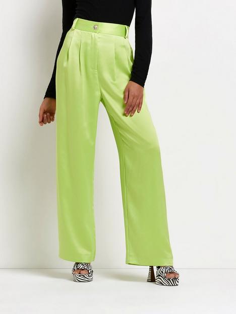 river-island-satin-wide-leg-pleated-trousers-lime