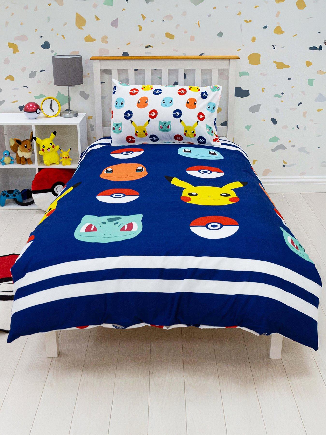 Product photograph of Pokemon Badges Double Duvet Cover Set - Multi from very.co.uk