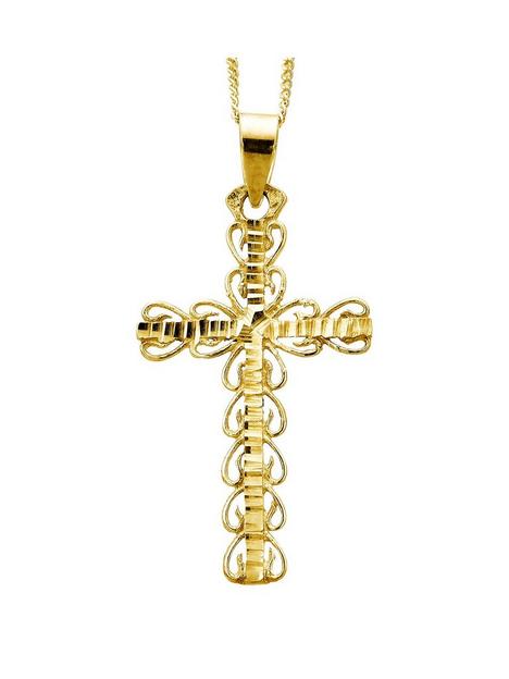 love-gold-9ctnbspgold-fancy-cross-pendant-necklace