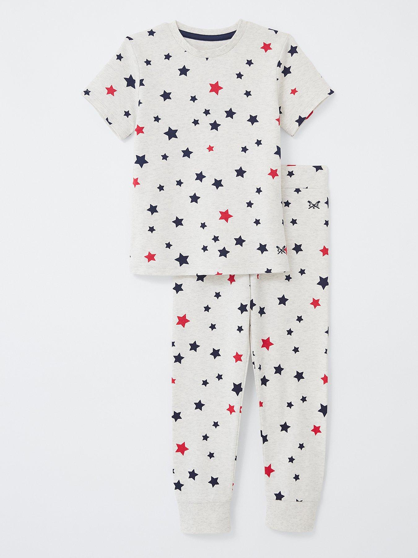 Kids Boys Star Print Pyjama Set - Light Grey