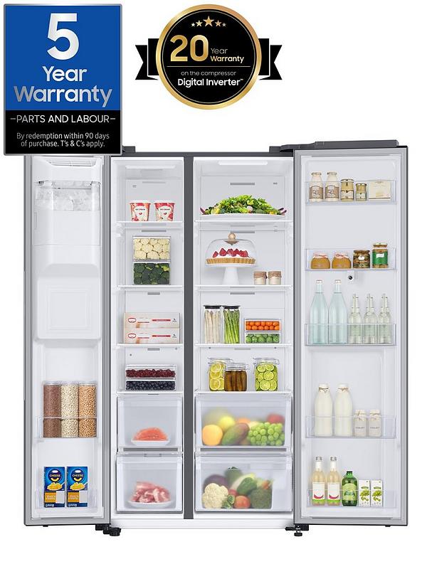 Samsung Family Hub RS6HA8880S9/EU American Style Fridge Freezer with  SpaceMax™ Technology - F Rated - Matt Stainless