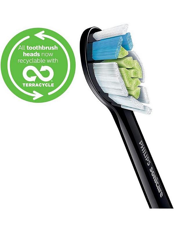 Image 2 of 5 of Philips Sonicare W2&nbsp;Optimal White Replacement Brush Heads, Pack of 4, Black HX6064/11