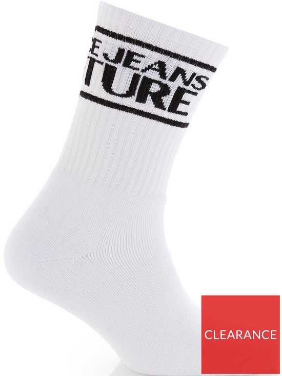 Versace Jeans Couture Sport Logo Socks - White | very.co.uk
