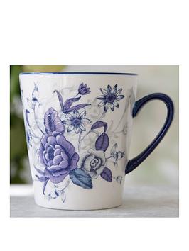 Product photograph of London Pottery Blue Rose Mug from very.co.uk