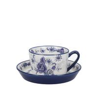 Blue Rose Tea Cup And Saucer
