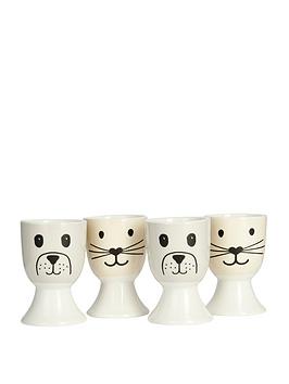 Product photograph of Kitchencraft Cat Dog Set Of 4 Egg Cups from very.co.uk