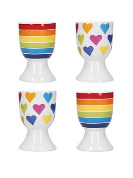Product photograph of Kitchencraft Rainbow Set Of 4 Egg Cups from very.co.uk