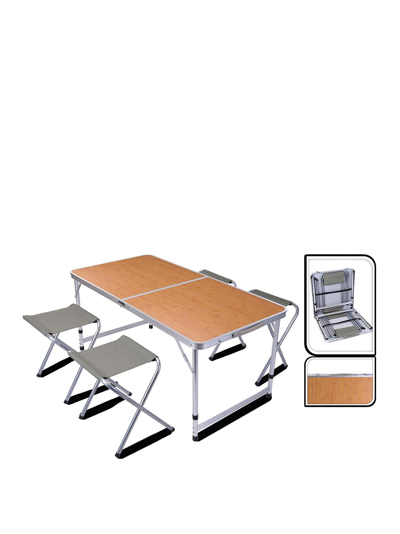 Product photograph of Redcliffs - Camping Table With 4 Folding Chairs Set from very.co.uk