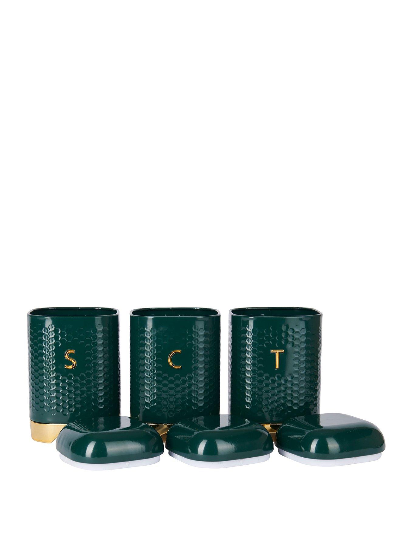 undefined Lovello Tea, Coffee and Sugar Storage Canisters - Green