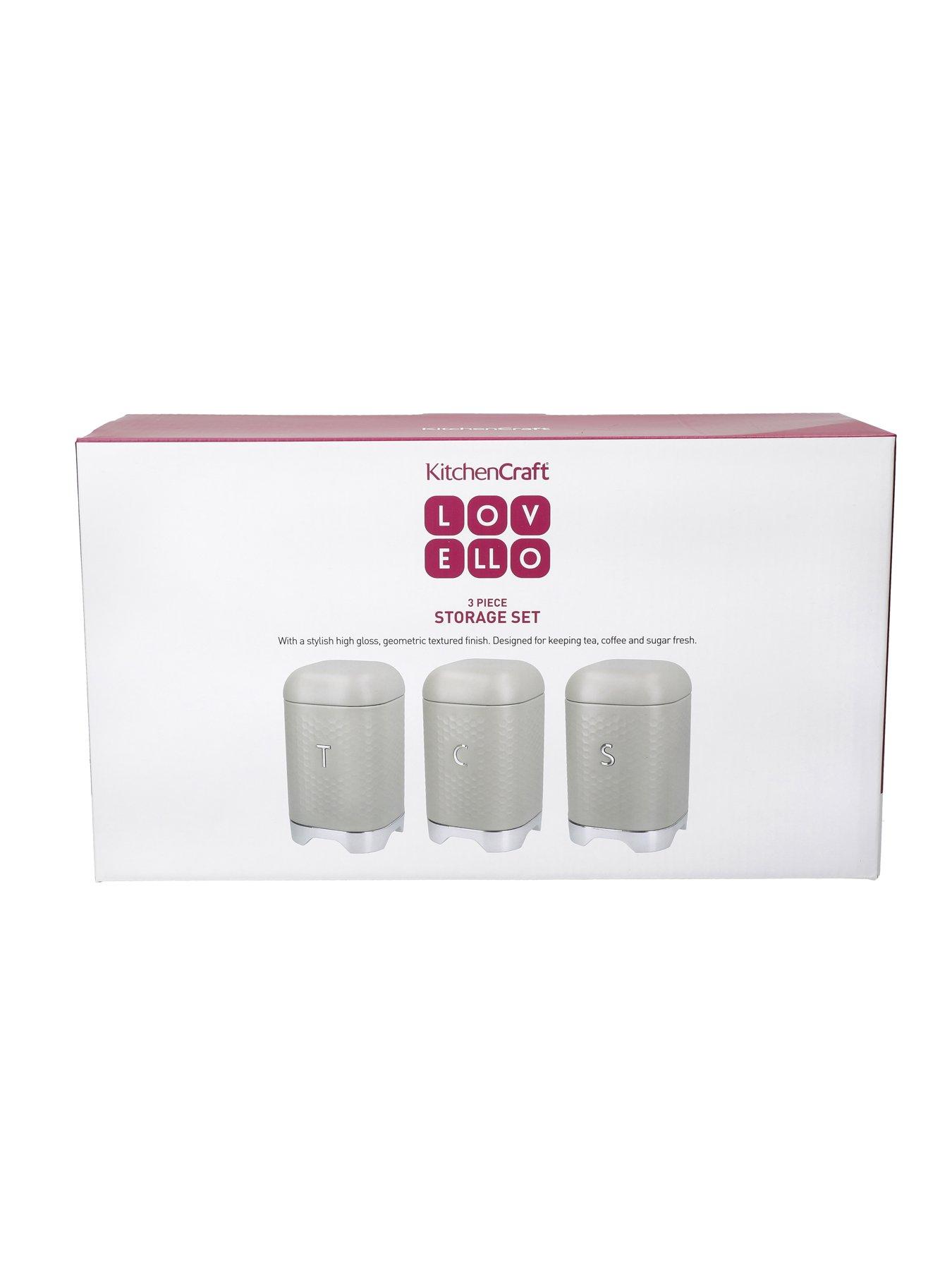 Image 2 of 6 of KitchenCraft Lovello Tea, Coffee and Sugar Storage Canisters -&nbsp;Latte&nbsp;