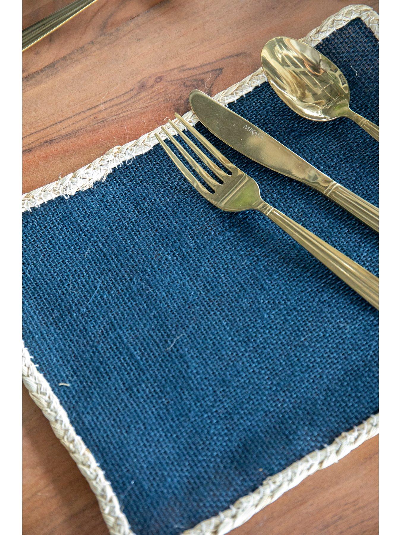 Image 3 of 5 of Creative Tops Jute Blue Set Of 4 Placemats