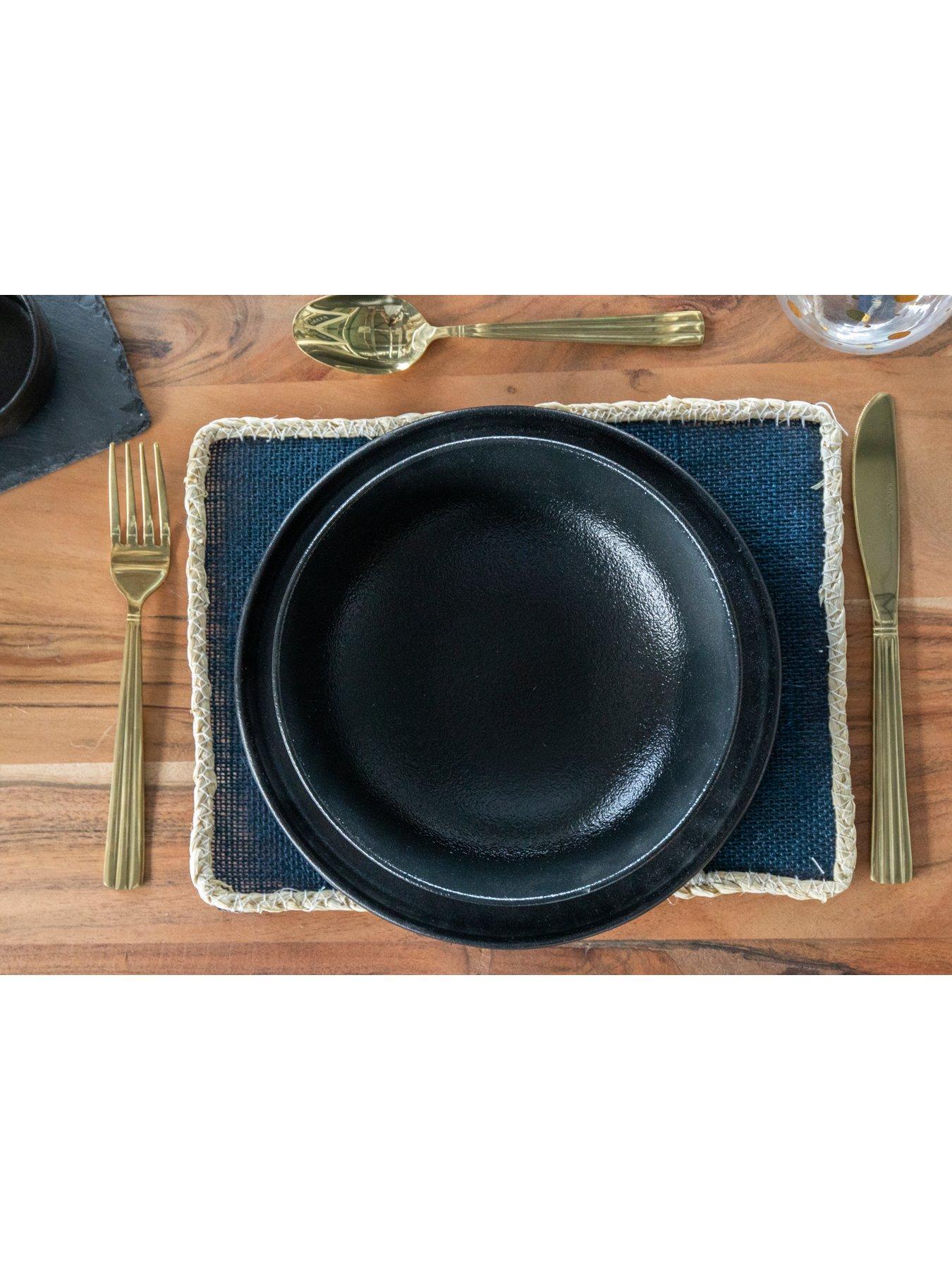 Image 4 of 5 of Creative Tops Jute Blue Set Of 4 Placemats