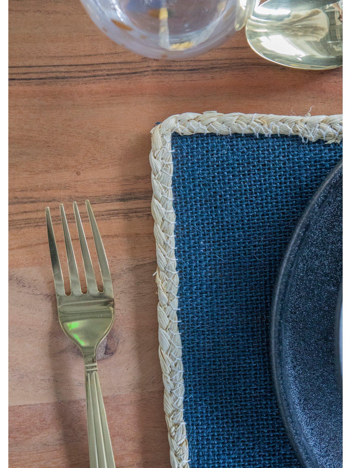 Image 5 of 5 of Creative Tops Jute Blue Set Of 4 Placemats