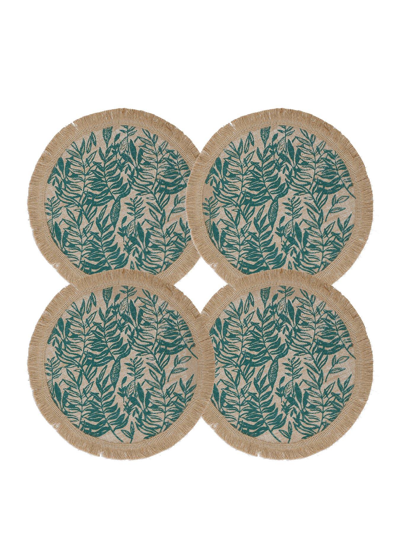 Product photograph of Creative Tops Green Leaf Set Of 4 Placemats from very.co.uk
